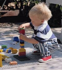 Child playing with blocks